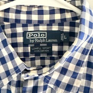 Polo by Ralph Lauren Blue Checkered Men's Shirt LOWELL SPORT Large Cotton